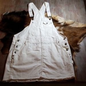 L.E.I White Denim Overall Skirt